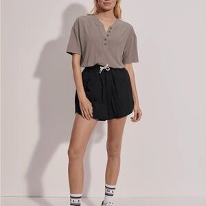 Varley Kasey Mock Placket Ribbed Tee